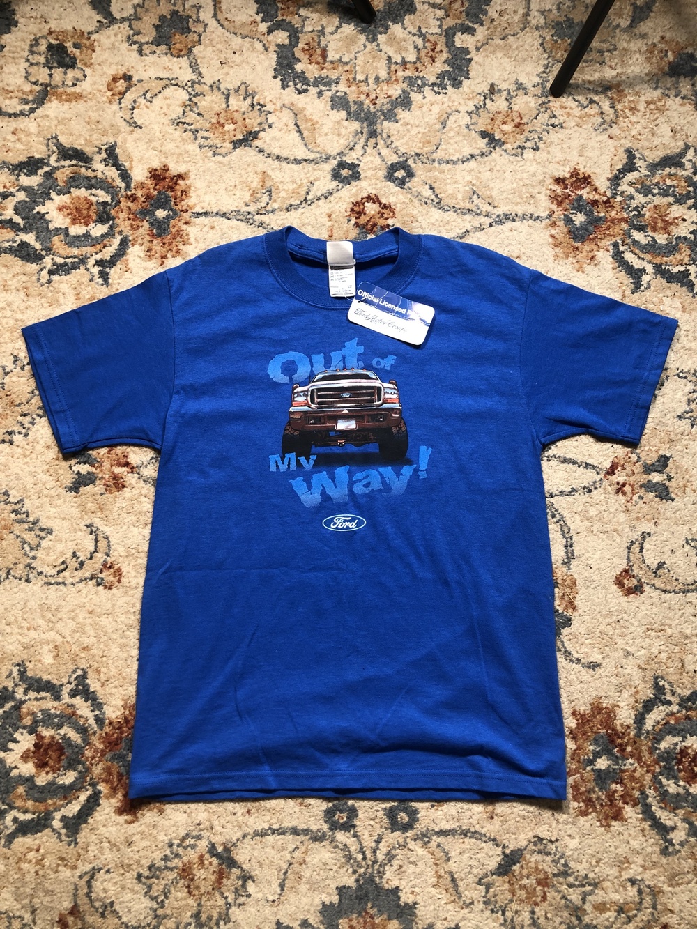 Ford Trucks Shirt Youth XL Blue Out of My Way Graphic Tee Official Licensed